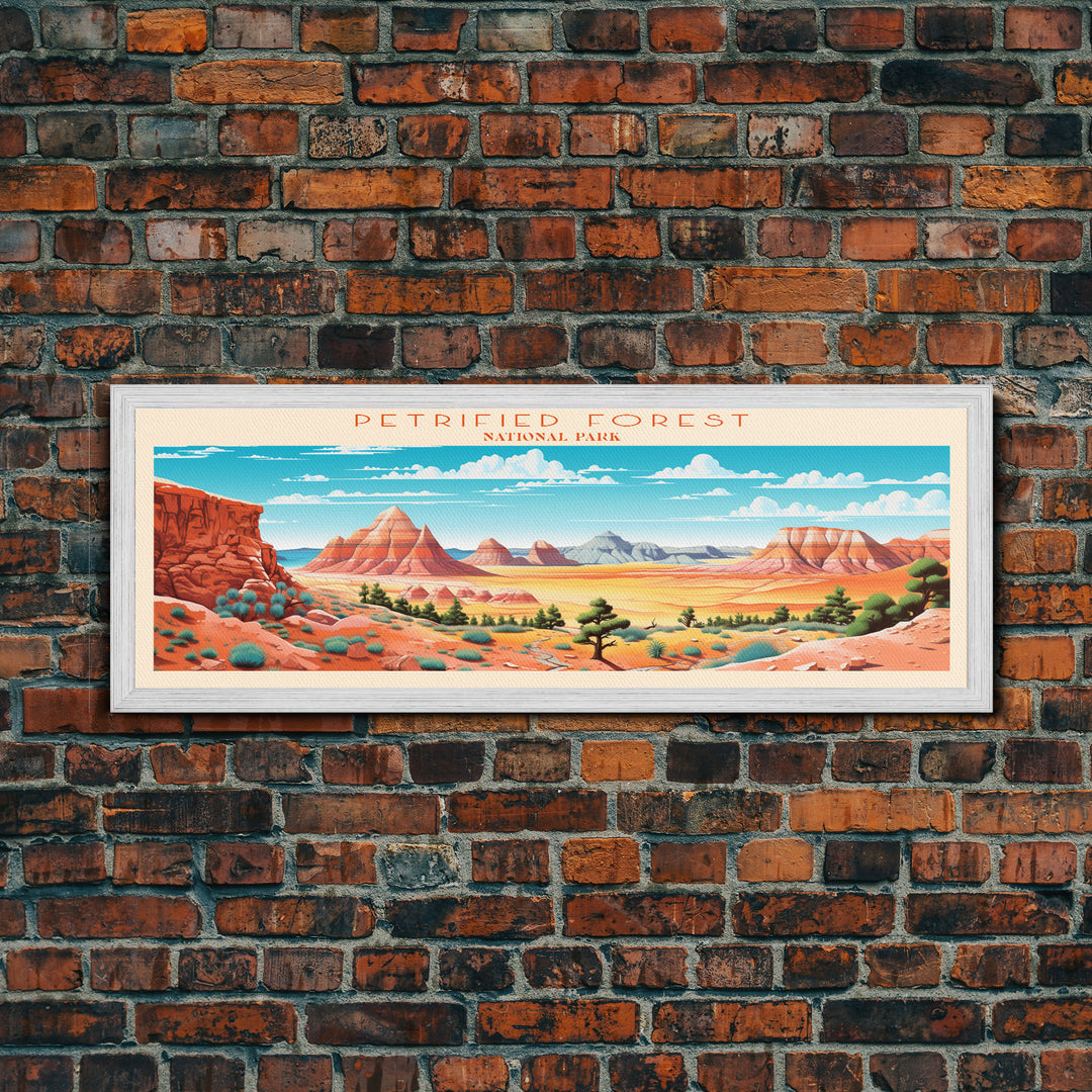 Petrified Forest National Park Panoramic Arizona Travel Art, National Park Print, Minimalist Travel Art, Midcentury Modern Style Landscape