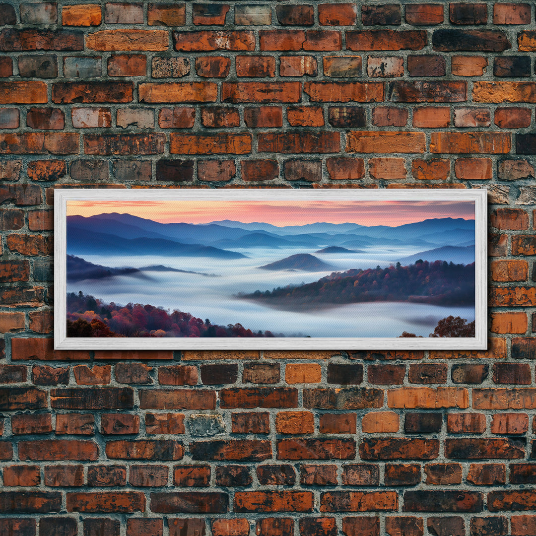 Blue Ridge Mountains Panoramic Wall Art, Bluebridge Mountains National Parkway, Beautiful Cabin Decor, Boho Photography Wall Art Print