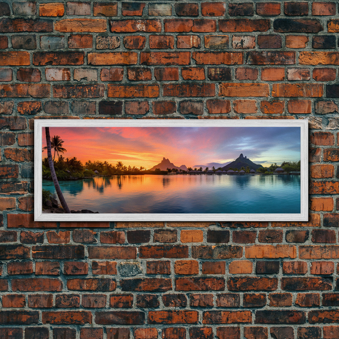 Beautiful Bora Bora Vacation Art, Bora Bora Photography Print, Panoramic Beach Art, Panoramic Photo Print, Lake House Art, Travel Decor