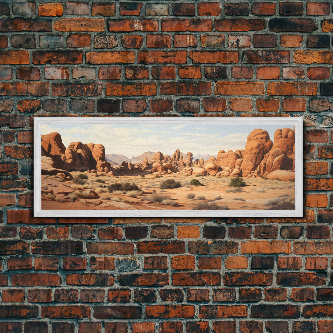 Arches National Park Poster, Utah, Extra Large Horizontal Wall Art, Watercolor Travel Print, Framed Canvas Print Wall Decor