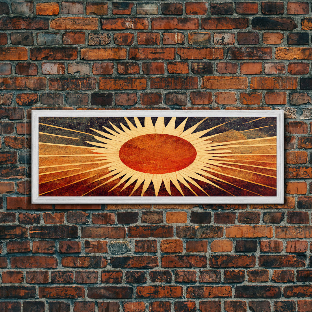 Art Deco Sunburst Wall Art, Ready To Hang Canvas Print, Panoramic Art, Art Deco Wall Decor, Above Bed, Above Couch, Above Sofa