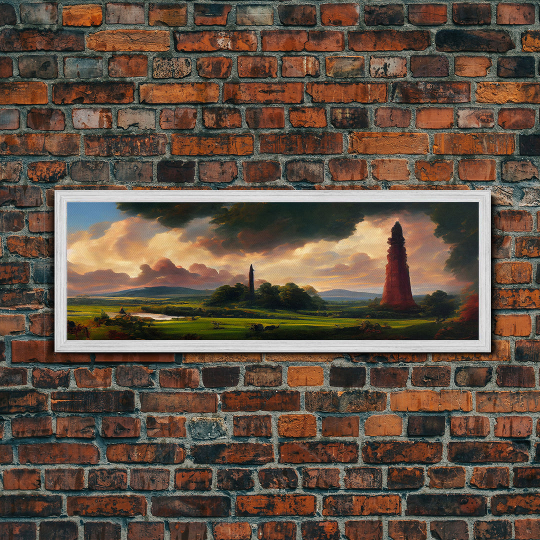 The Dark Tower, Ready To Hang Canvas Print, Panoramic Art, High Fantasy Concept Art