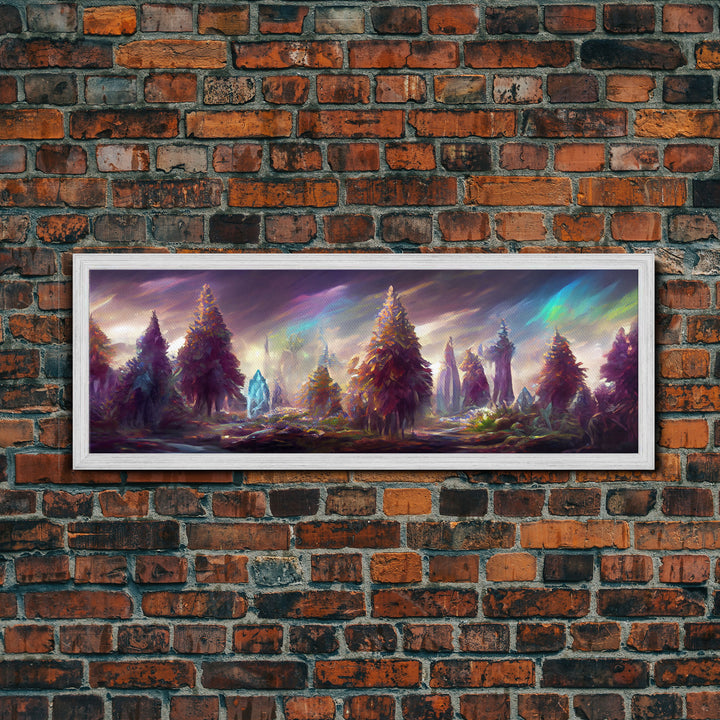 RPG Art, High Fantasy Forest Wall Art, Ready To Hang Canvas Print, Panoramic Art, Fantasy RPG Concept Art