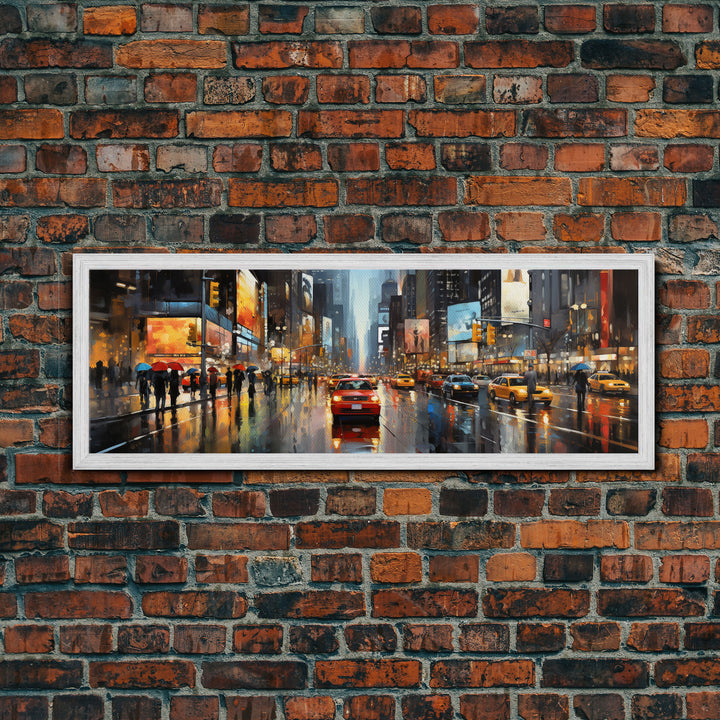 Watercolor of New York City, NYC Times Square, Framed Canvas Print, NYC Wall Art, Metropolis Decor, Cool Office Art, Dr. Office Art