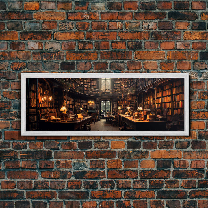 The Book Shop in Paris, Framed Canvas Print, Paris On A Snowy Night, Living Room Decor, Victorian Oil Painting