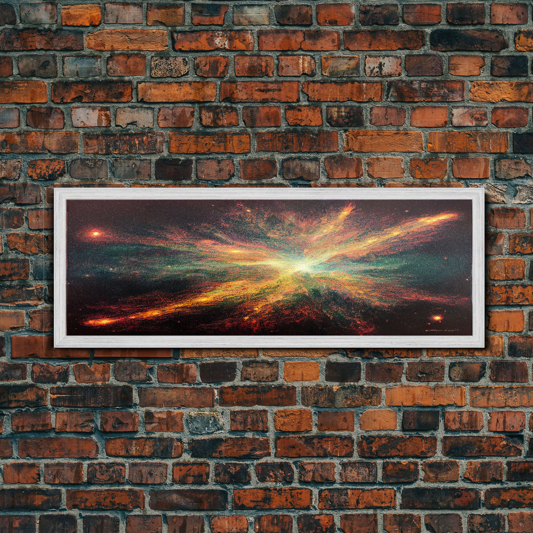 Galaxy Art, Supernova, Extra Large Wall Art, Framed Panoramic Canvas Print, Framed Wall Art