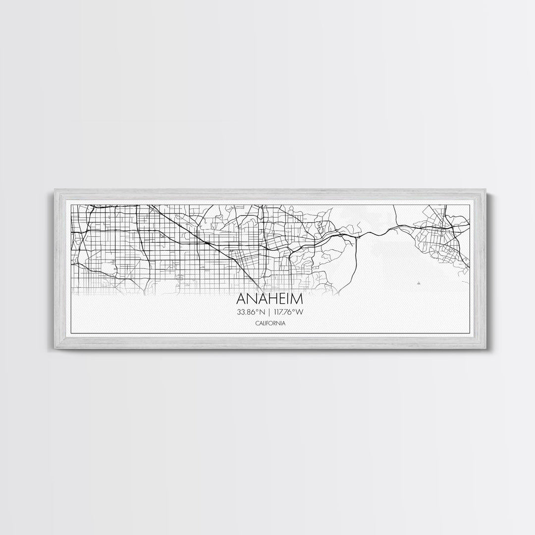 Panoramic Anaheim City Map, California Art, Map Print, Minimalist Wall Art, Canvas Art, Housewarming Gift, Street Map Art, Closing Gift