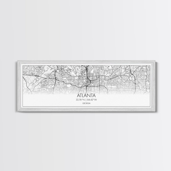 Panoramic Atlanta City Map, Georgia Art, Map Print, Minimalist Wall Art, Canvas Art, Housewarming Gift, Street Map Art, Closing Gift