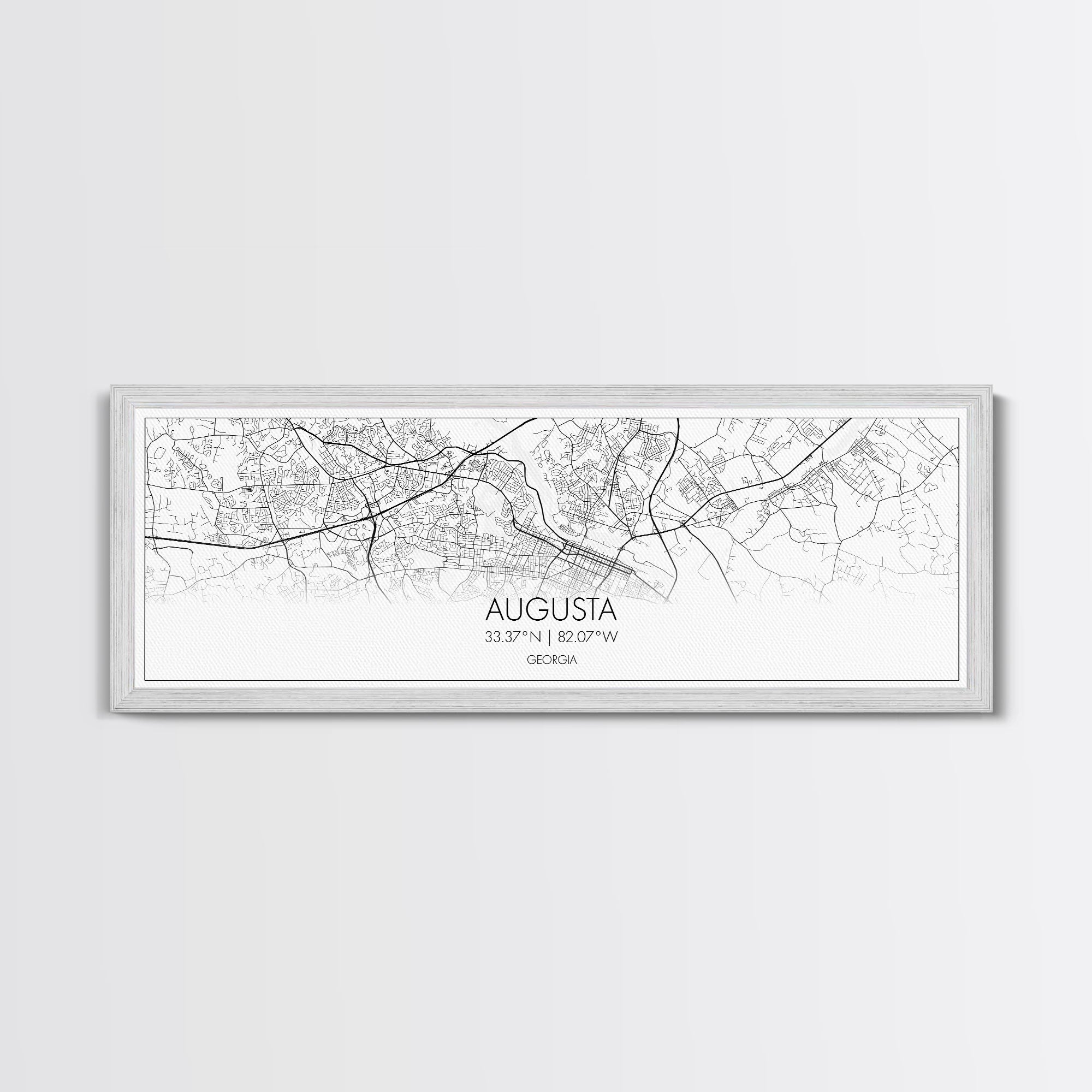 Panoramic Augusta City Map, Georgia Art, Map Print, Minimalist Wall Art, Canvas Art, Housewarming Gift, Street Map Art, Closing Gift