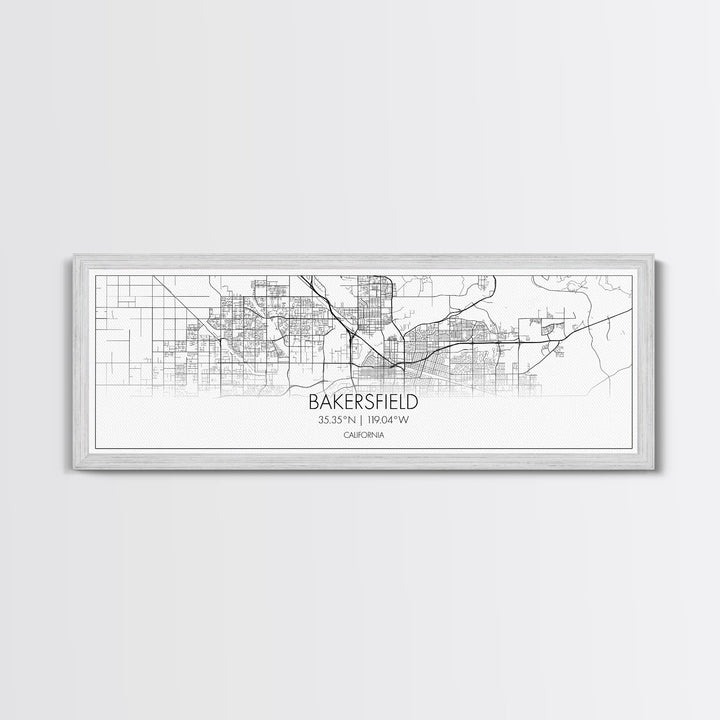 Panoramic Bakersfield City Map, California Art, Map Print, Minimalist Wall Art, Canvas Art, Housewarming Gift, Street Map Art, Closing Gift