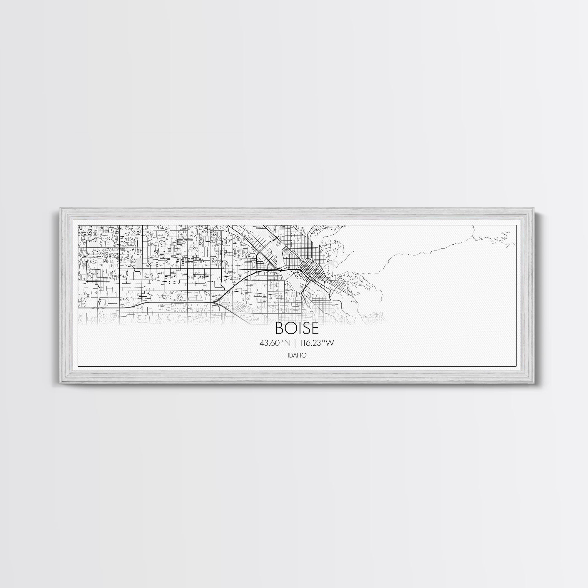 Panoramic Boise City Map, Idaho Art, Map Print, Minimalist Wall Art, Canvas Art, Housewarming Gift, Street Map Art, Closing Gift