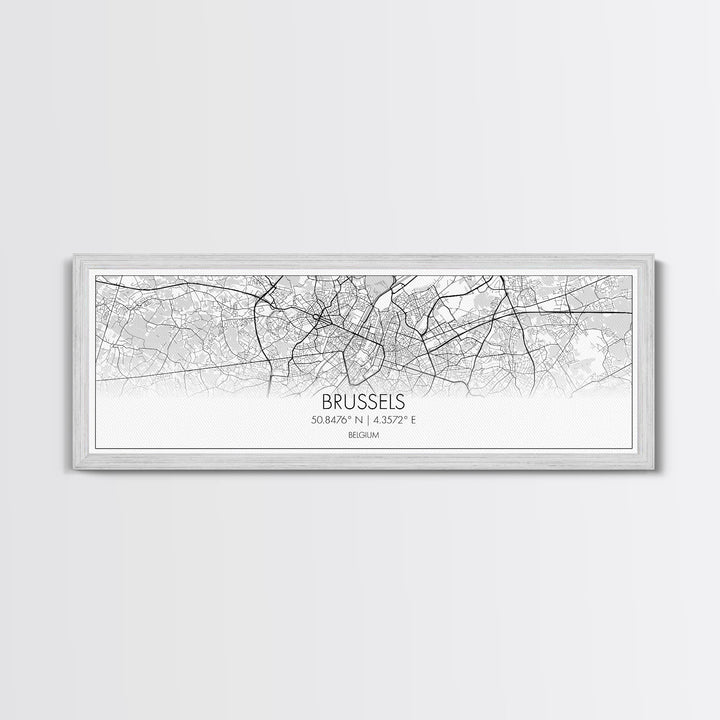 Panoramic Brussels City Map, Belgium Art, Map Print, Minimalist Wall Art, Canvas Art, Housewarming Gift, Street Map Art, Closing Gift