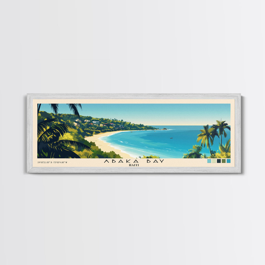 Abaka Bay, Haiti Panoramic Print, Vacation Gift, Haiti Wall Art, Beach Painting, Beach Decor, Beach Or Lakehouse Art