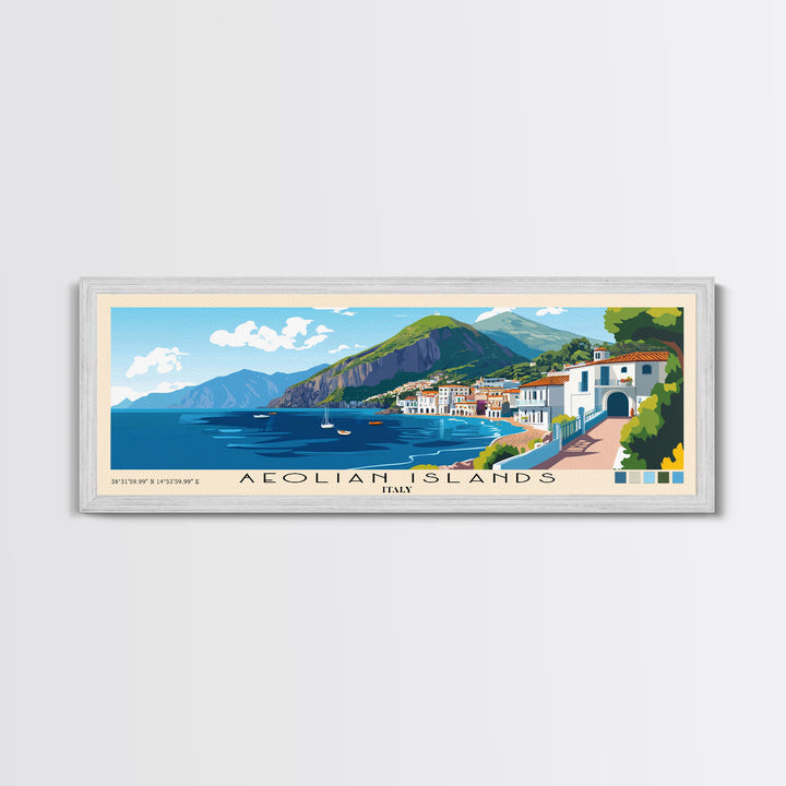 Aeolian Islands, Italy Panoramic Print, Vacation Gift, Italy Wall Art, Vacation Wall Art, Vacatation Memories, Beach Decor, Beach Or Lakehouse Art