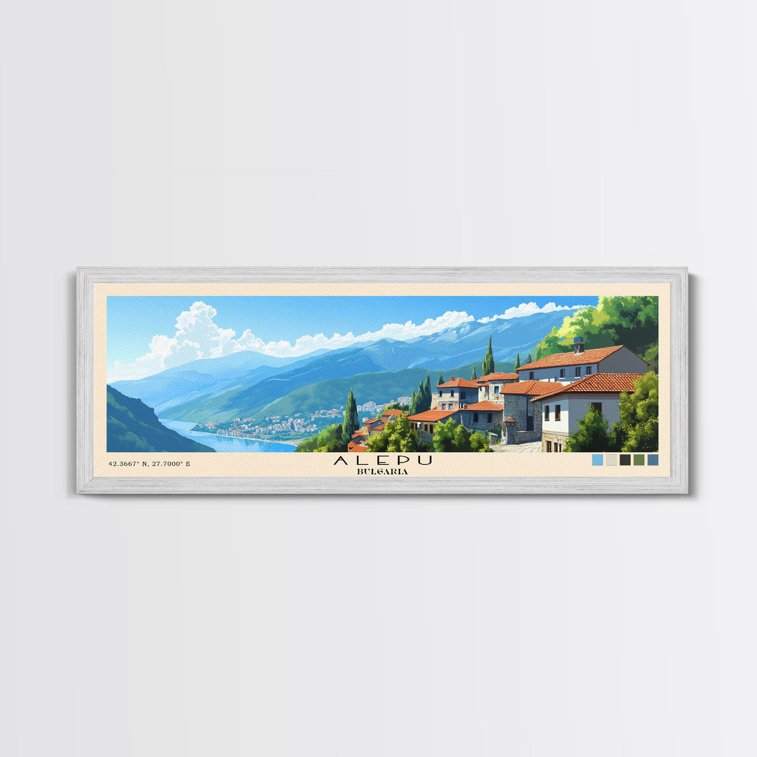 Alepu, Bulgaria Panoramic Print, Vacation Gift, Bulgaria Wall Art, Beach Painting, Beach Decor, Beach Or Lakehouse Art