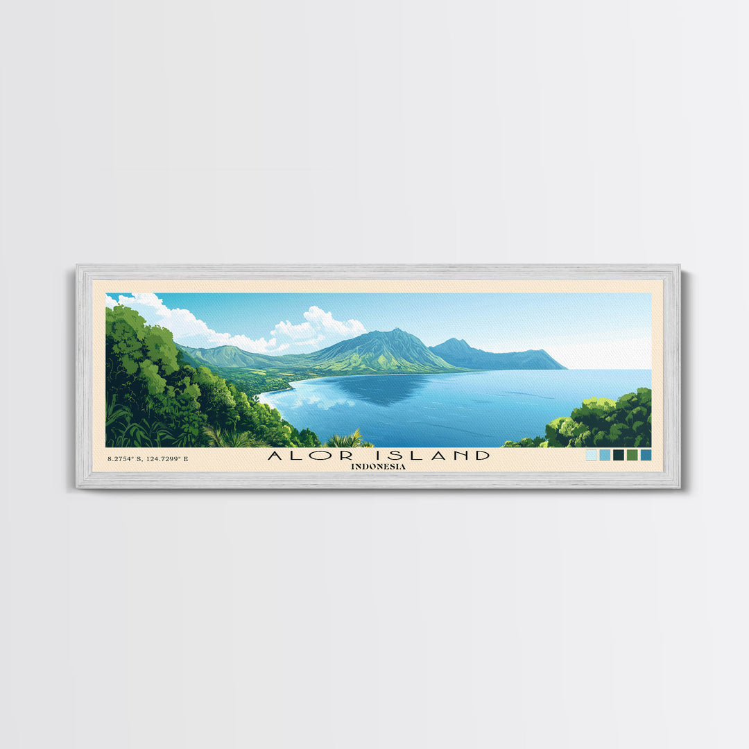 Alor Island, Indonesia Panoramic Print, Vacation Gift, Indonesia Wall Art, Beach Painting, Beach Decor, Beach Or Lakehouse Art