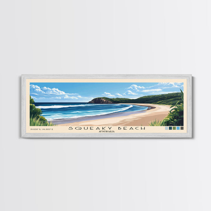 Squeaky Beach, Australia Panoramic Print, Vacation Gift, Australia Wall Art, Beach Painting, Beach Decor, Beach Or Lakehouse Art