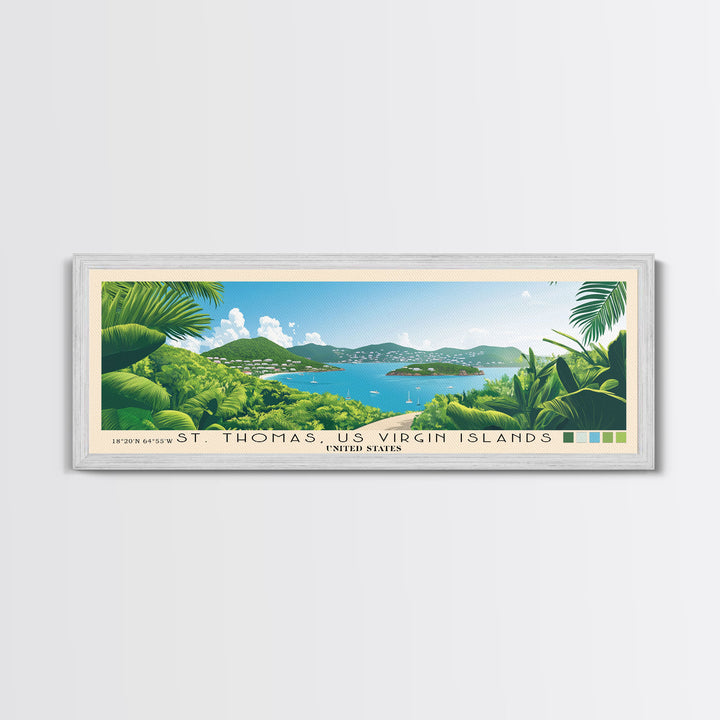 St. Thomas, US Virgin Islands, United States Panoramic Print, Vacation Gift, United States Wall Art, Beach Painting, Beach Decor, Beach Or Lakehouse Art