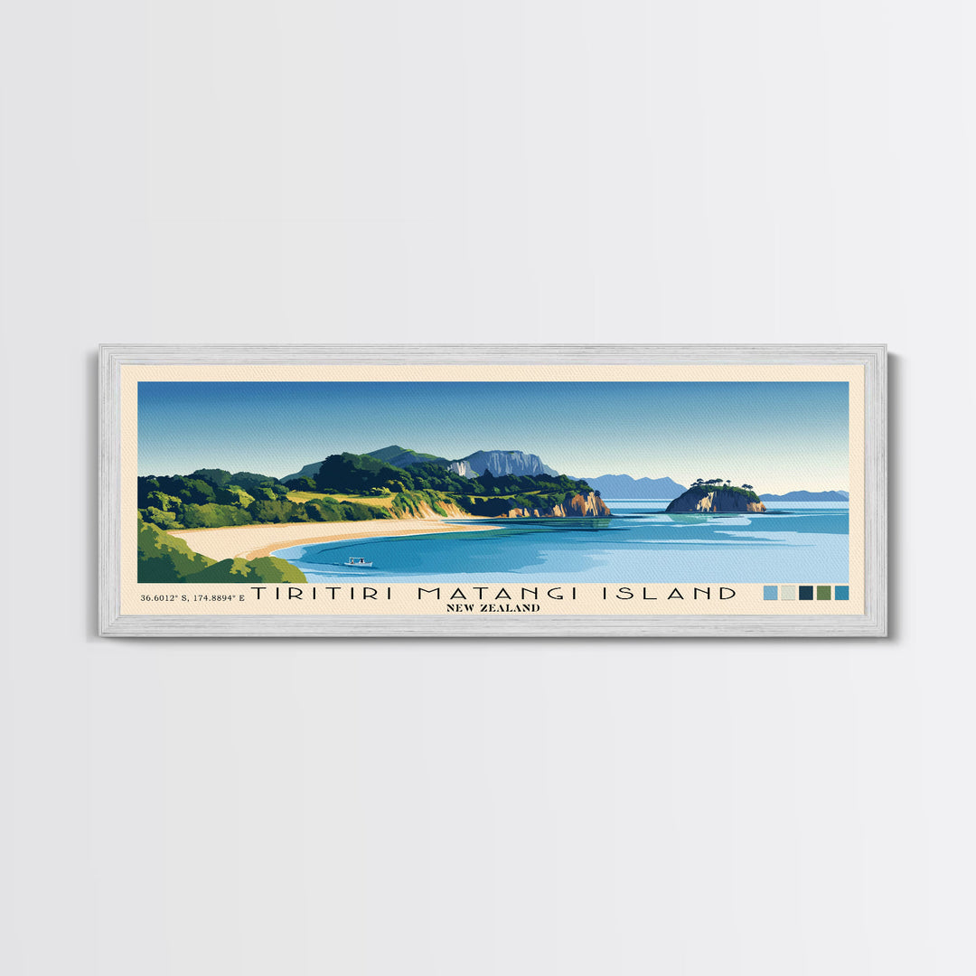 Tiritiri Matangi Island, New Zealand Panoramic Print, Vacation Gift, New Zealand Wall Art, Beach Painting, Beach Decor, Beach Or Lakehouse Art