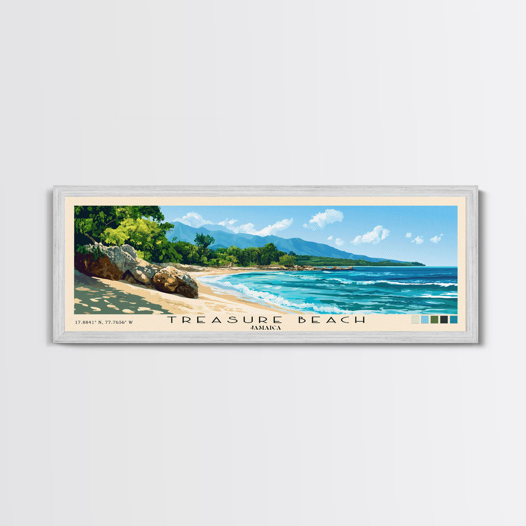 Treasure Beach, Jamaica Panoramic Print, Vacation Gift, Jamaica Wall Art, Vacation Wall Art, Vacatation Memories, Beach Decor, Beach Or Lakehouse Art