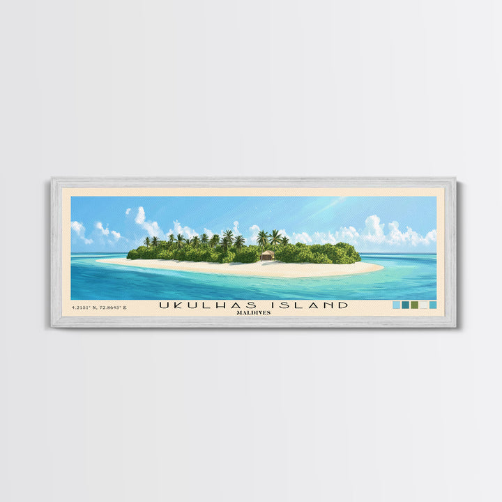 Ukulhas Island, Maldives Panoramic Print, Vacation Gift, Maldives Wall Art, Vacation Wall Art, Vacatation Memories, Beach Decor, Beach Or Lakehouse Art