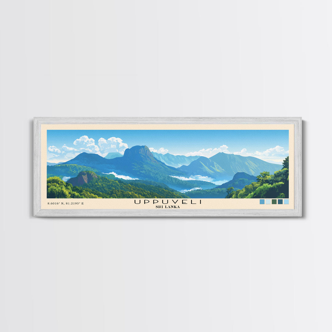 Uppuveli, Sri Lanka Panoramic Beach Print, Vacation Gift, Sri Lanka Wall Art, Beach Painting, Beach Decor, Beach Painting