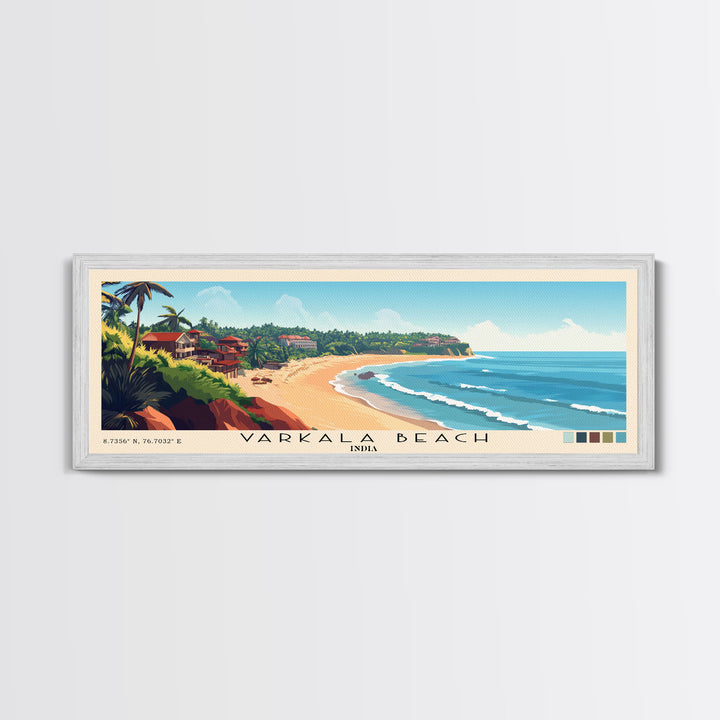 Varkala Beach, India Panoramic Print, Vacation Gift, India Wall Art, Vacation Wall Art, Vacatation Memories, Beach Decor, Beach Or Lakehouse Art