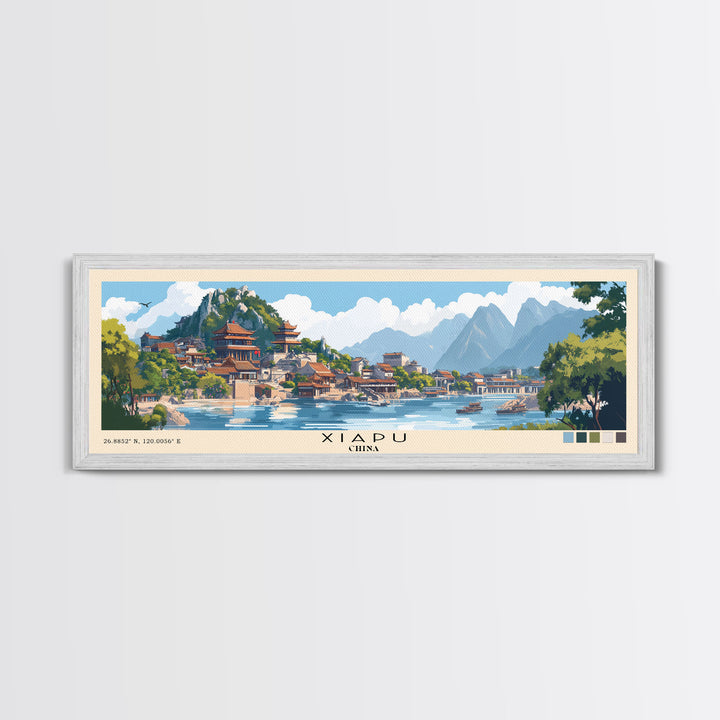 Xiapu, China Panoramic Print, Vacation Gift, China Wall Art, Beach Painting, Beach Decor, Large Wall Art, Wood Frame Art