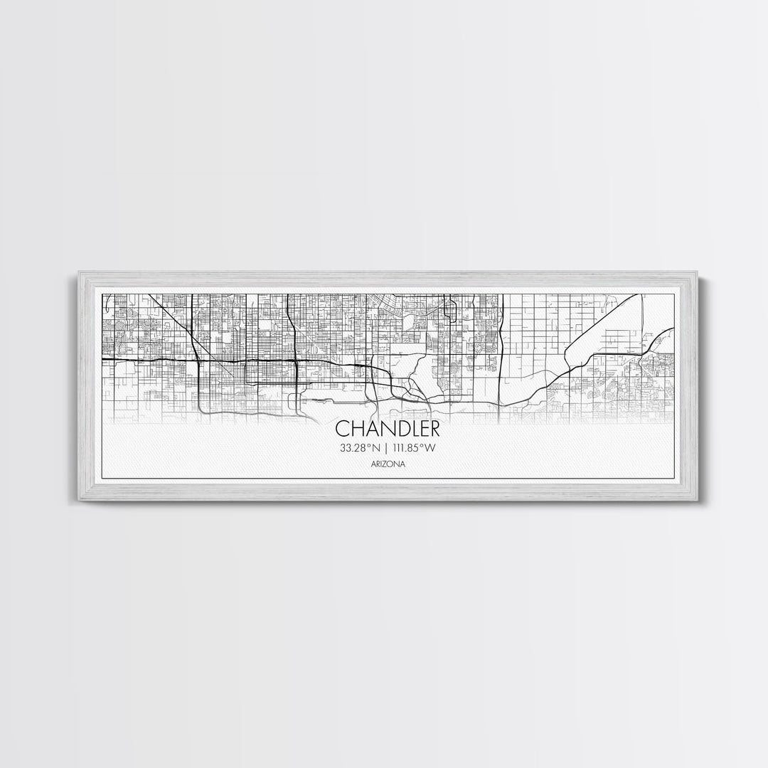 Panoramic Chandler City Map, Arizona Art, Map Print, Minimalist Wall Art, Canvas Art, Housewarming Gift, Street Map Art, Closing Gift