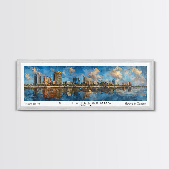 St. Petersburg Florida Travel Poster, Framed Canvas Print, Wall Art, Home Decor, Office Art, Living Room Art, Travel Gift, Vintage Style