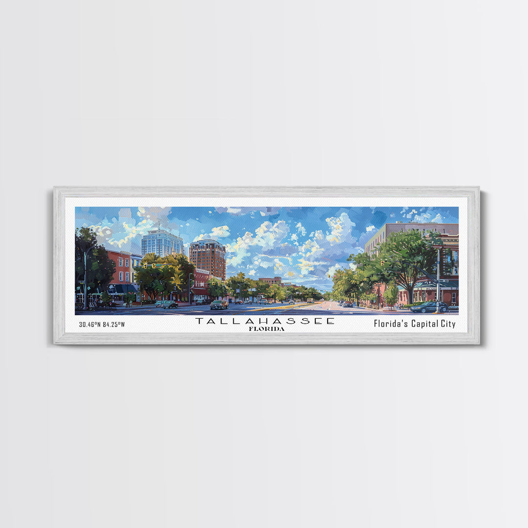 Tallahassee Florida Travel Poster, Framed Canvas Print, Wall Art, Home Decor, Travel Print, Office Decor, Living Room Art, Gift Idea