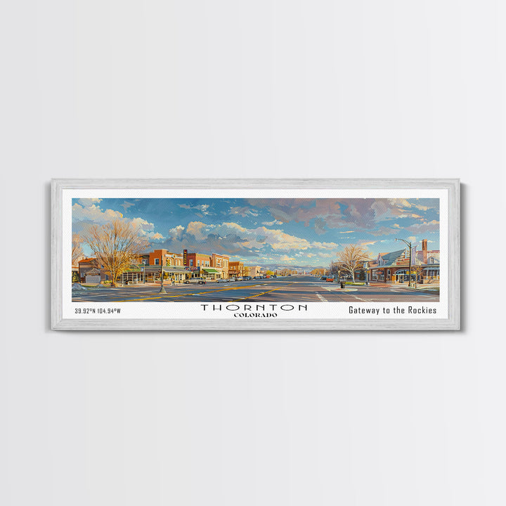 Thornton Colorado Travel Poster, Framed Canvas Print, Wall Art, Home Decor, Office Art, Living Room Art, Travel Gift, Vintage Style