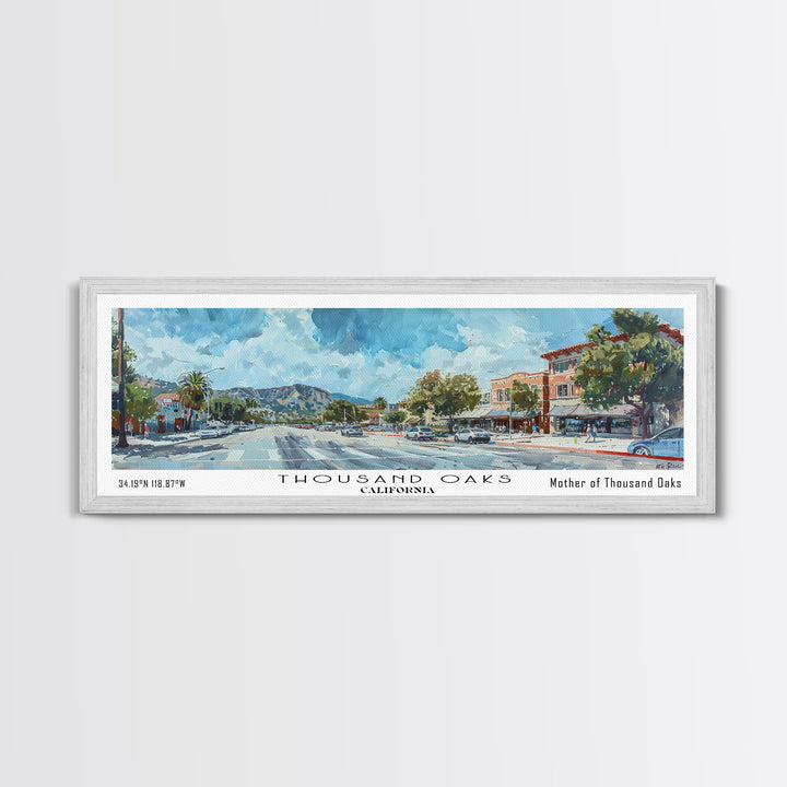 Thousand Oaks California Travel Poster, Framed Canvas Print, Wall Art, Home Decor, Travel Print, Office Decor, Living Room Art, Gift Idea