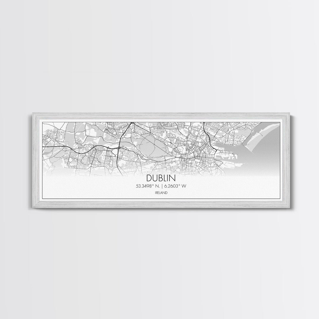 Panoramic Dublin City Map, Ireland Art, Map Print, Minimalist Wall Art, Canvas Art, Housewarming Gift, Street Map Art, Closing Gift