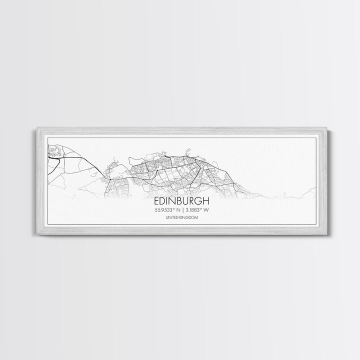 Panoramic Edinburgh City Map, United Kingdom Art, Map Print, Minimalist Wall Art, Canvas Art, Housewarming Gift, Street Map, Closing Gift