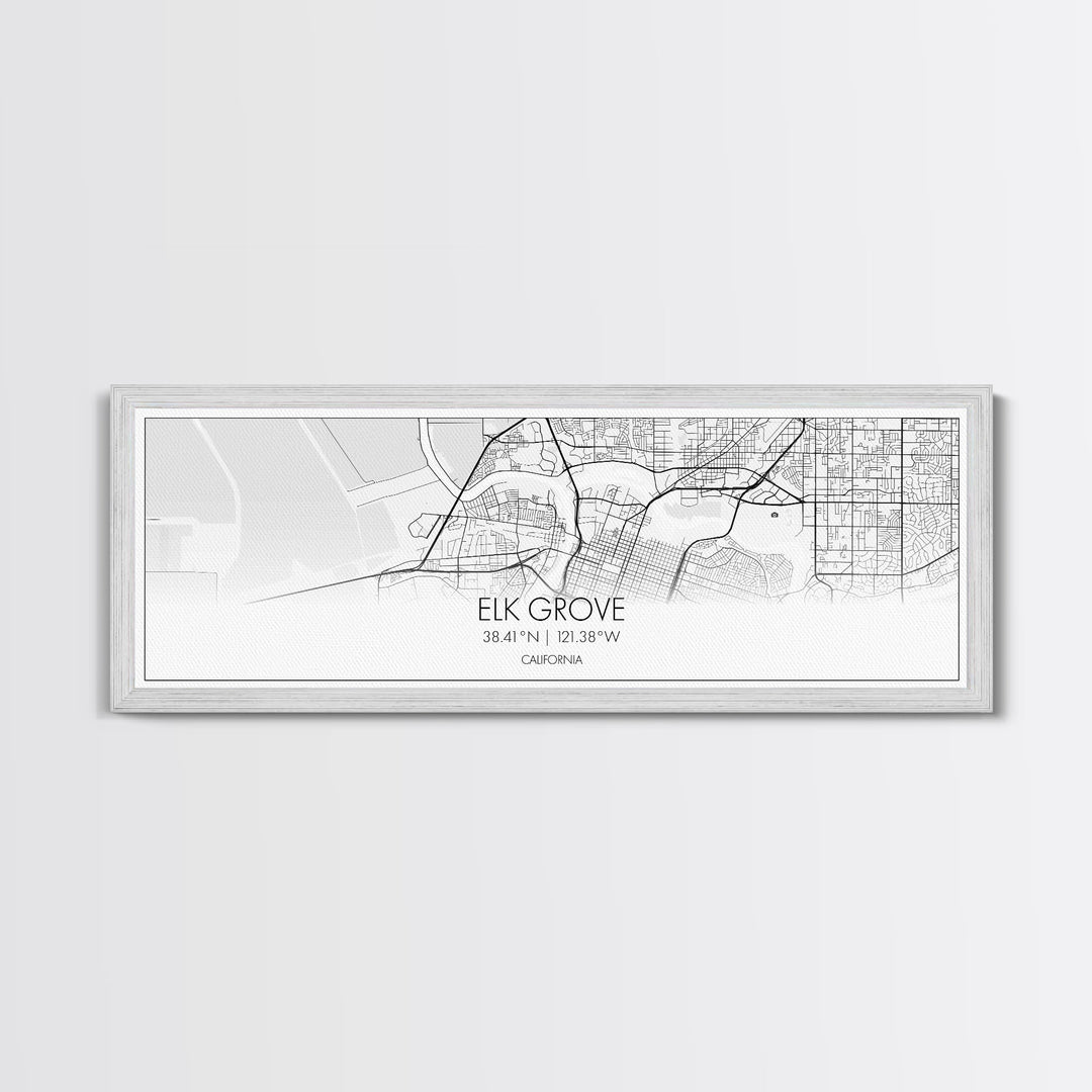 Panoramic Elk Grove City Map, California Art, Map Print, Minimalist Wall Art, Canvas Art, Housewarming Gift, Street Map Art, Closing Gift