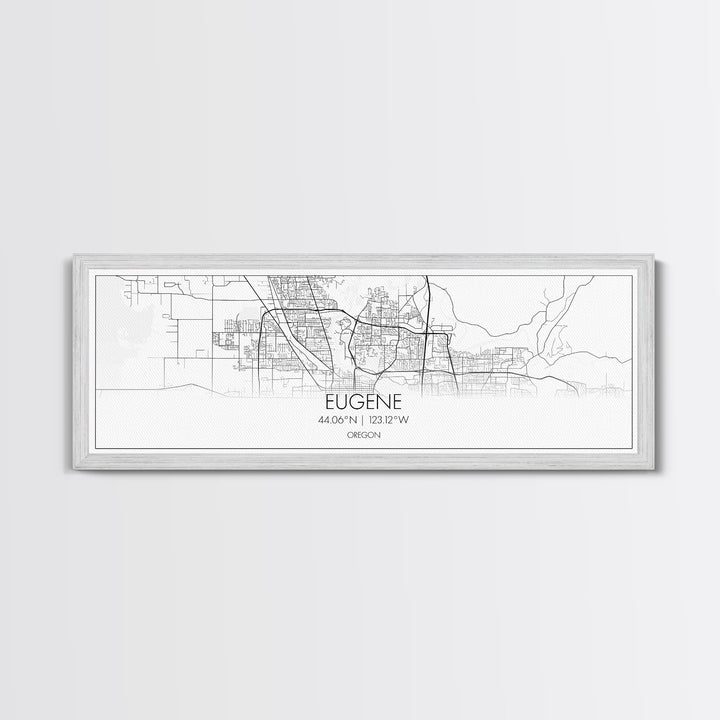 Panoramic Eugene City Map, Oregon Art, Map Print, Minimalist Wall Art, Canvas Art, Housewarming Gift, Street Map Art, Closing Gift