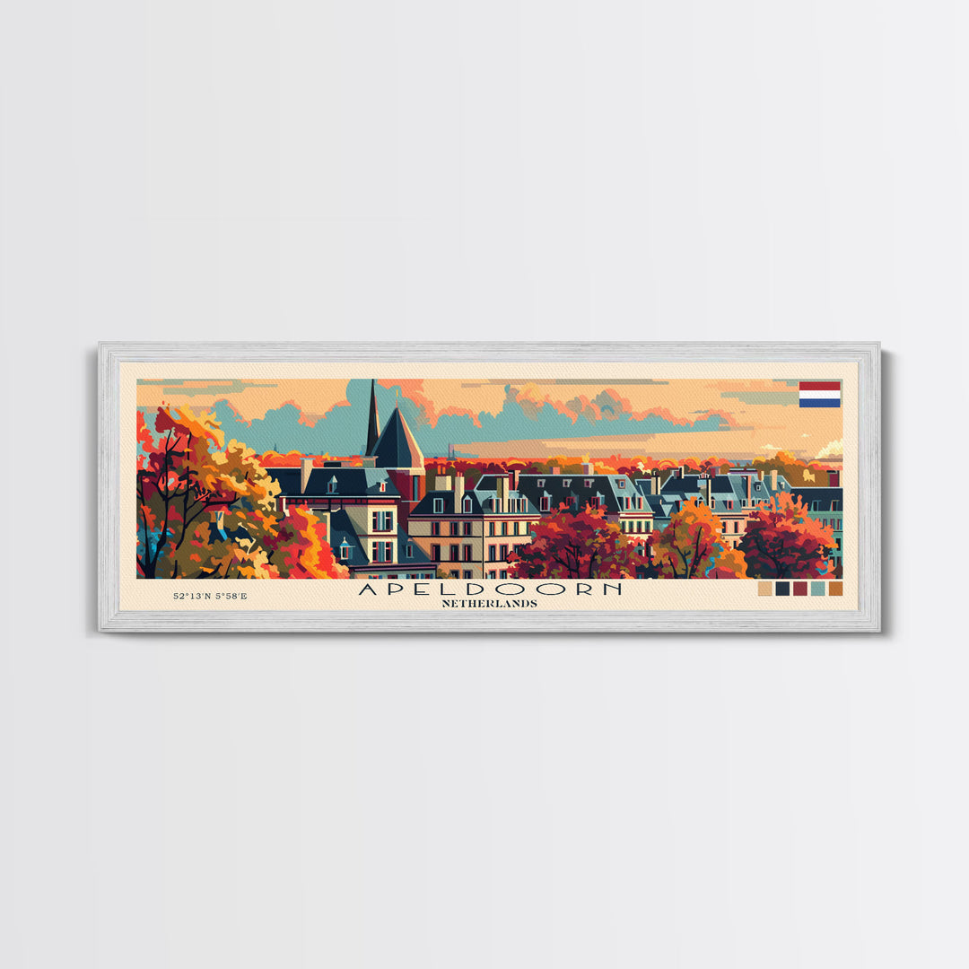 Apeldoorn Netherlands Travel Print Wall Art, Panoramic City Art, Travel Art, Wall Decor, Vacation Gift, Framed Canvas Print Or Metal Art