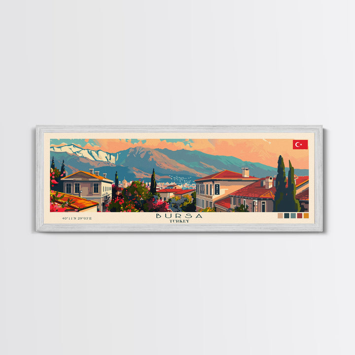 Bursa Turkey Travel Print Wall Art, Panoramic City Art, Travel Art, Wall Decor, Vacation Gift, Framed Canvas Print Or Metal Art