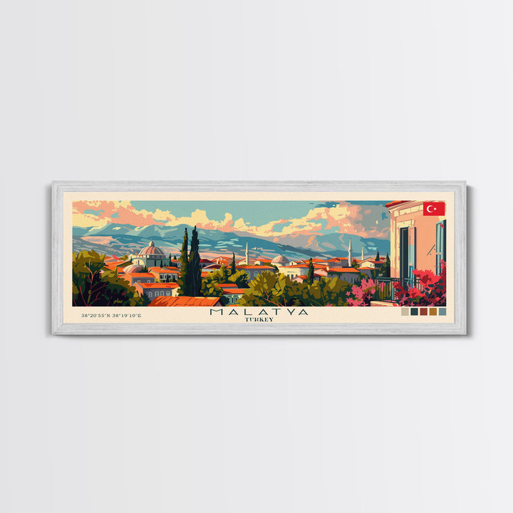 Malatya Turkey Travel Print Wall Art, Panoramic City Art, Travel Art, Wall Decor, Vacation Gift, Framed Canvas Print Or Metal Art