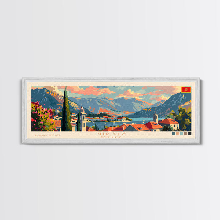 Niksic Montenegro Travel Print Wall Art, Panoramic City Art, Travel Art, Wall Decor, Vacation Gift, Framed Canvas Print Or Metal Art