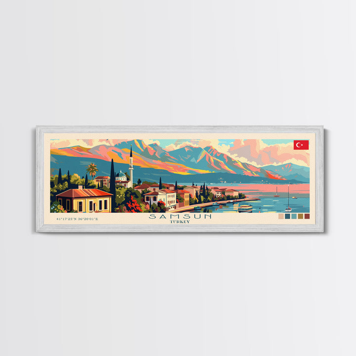 Samsun Turkey Travel Print Wall Art, Panoramic City Art, Travel Art, Wall Decor, Vacation Gift, Framed Canvas Print Or Metal Art