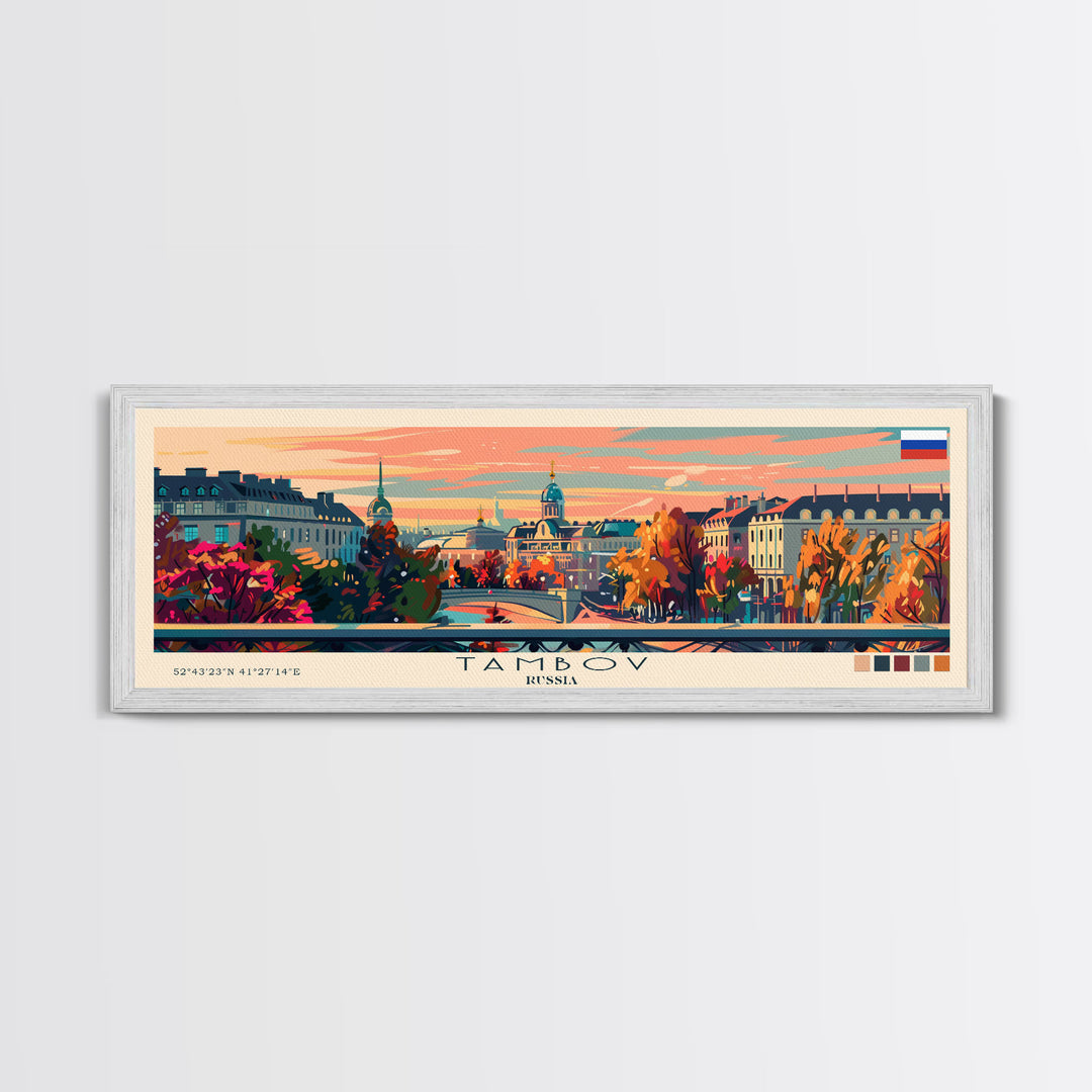 Tambov Russia Wall Art, Panoramic Travel Poster, Panoramic Framed Canvas Print, City Wall Art, Wall Hanging Home Decor, Travel Art