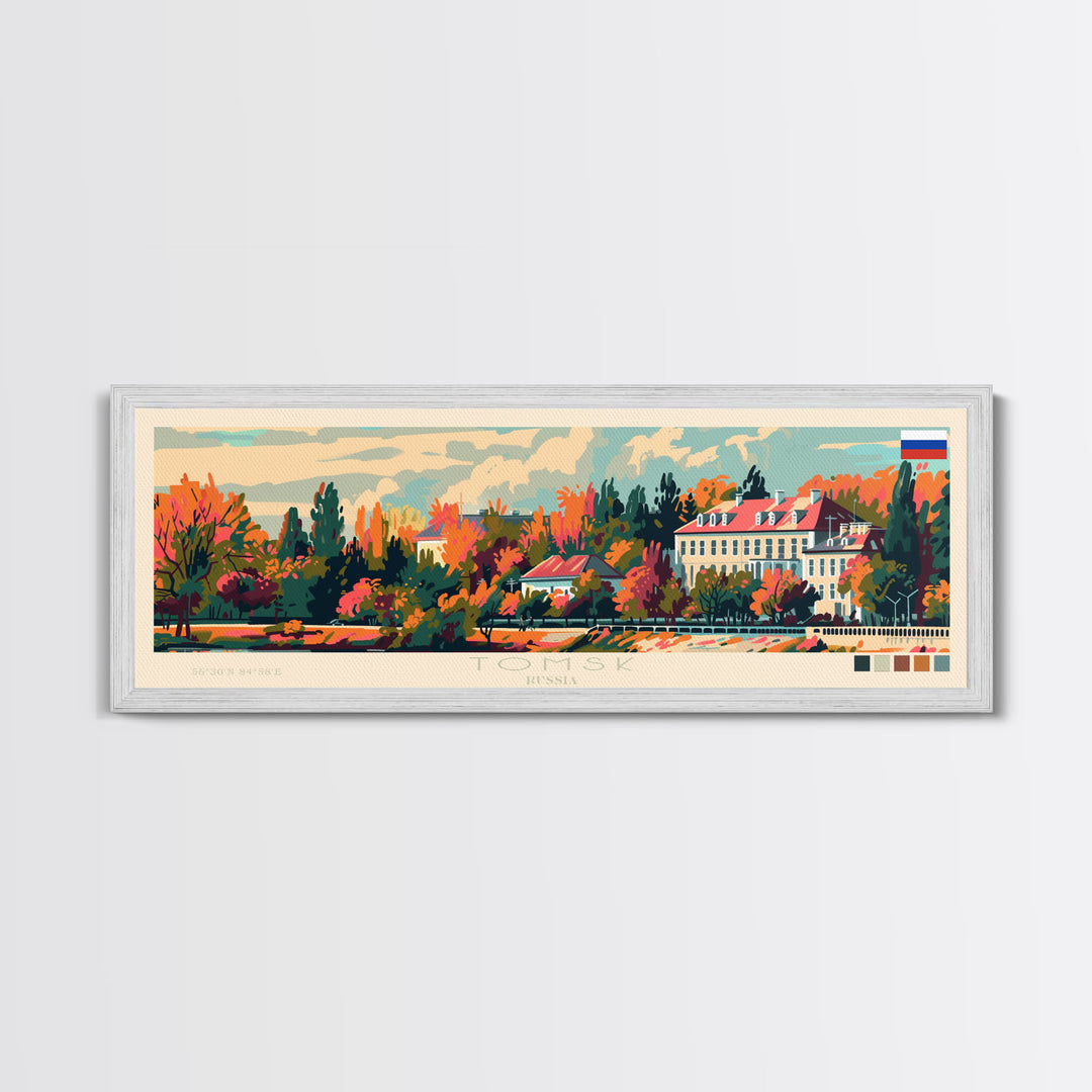 Tomsk Russia Wall Art, Panoramic Travel Poster, Panoramic Framed Canvas Print, City Wall Art, Wall Hanging Home Decor, Travel Art