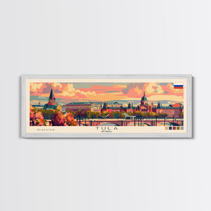 Tula Russia Travel Art, City Art, Framed Canvas Print or Metal Wall Art, Europe Travel Poster, Panoramic Wall Art, Extra Wide Wall Art