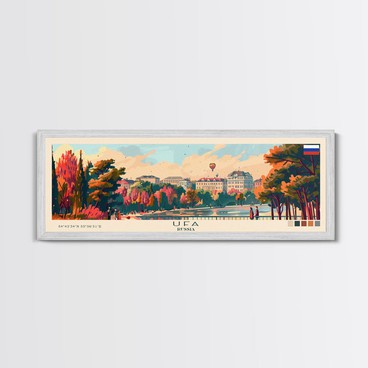 Ufa Russia Wall Art, Panoramic Travel Poster, Panoramic Framed Canvas Print, City Wall Art, Wall Hanging Home Decor, Travel Art