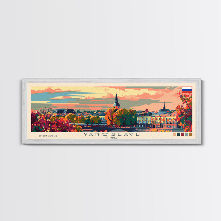 Yaroslavl Russia Wall Art, Panoramic Travel Poster, Panoramic Framed Canvas Print, City Wall Art, Wall Hanging Home Decor, Travel Art