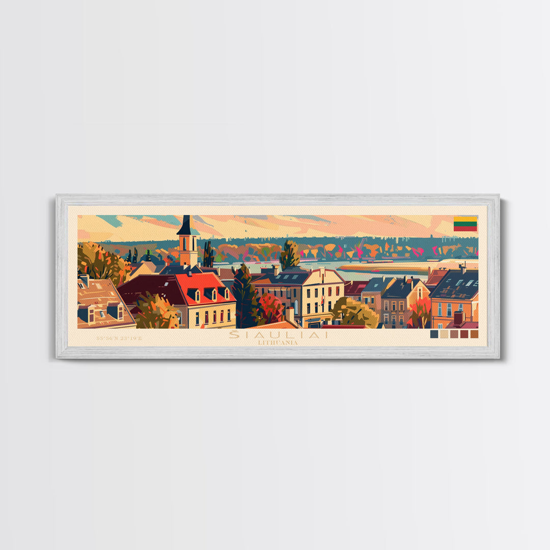 ŠIauliai Lithuania Travel Print Wall Art, Panoramic City Art, Travel Art, Wall Decor, Vacation Gift, Framed Canvas Print Or Metal Art