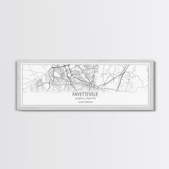 Panoramic Fayetteville City Map, North Carolina Art, Map Print, Minimalist Wall Art, Canvas Art, Housewarming Gift, Street Map, Closing Gift