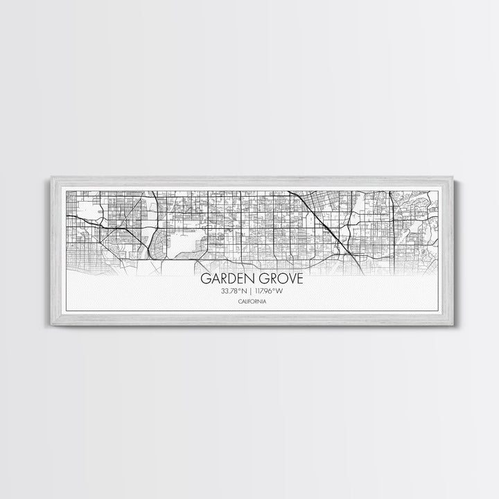 Panoramic Garden Grove City Map, California Art, Map Print, Minimalist Wall Art, Canvas Art, Housewarming Gift, Street Map Art, Closing Gift